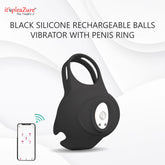 it'spleaZure black vibrating penis ring with rechargeable balls - dual stimulation